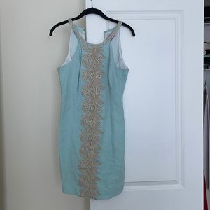 Blue and gold Lily Dress